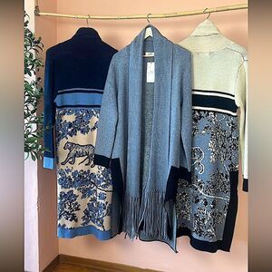 Animal Pint Long Open Italian Cardigan